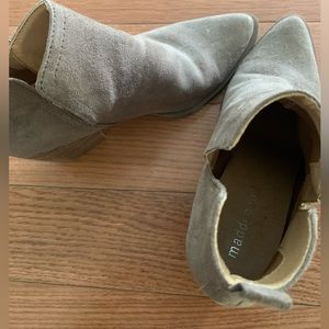 Madden Girl tan suede Paloma booties size 7.5 1 1/2” heel